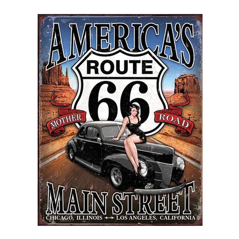 Placa decorativa Route 66 America's Main Street