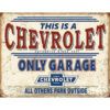Placa Decorativa Chevrolet Only Garage