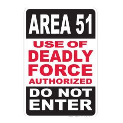 Placa Decorativa Area 51 Do not Enter