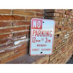 Señal Original de Tráfico Los Ángeles No Parking - Street Cleaning 12-3pm - Imagen 2