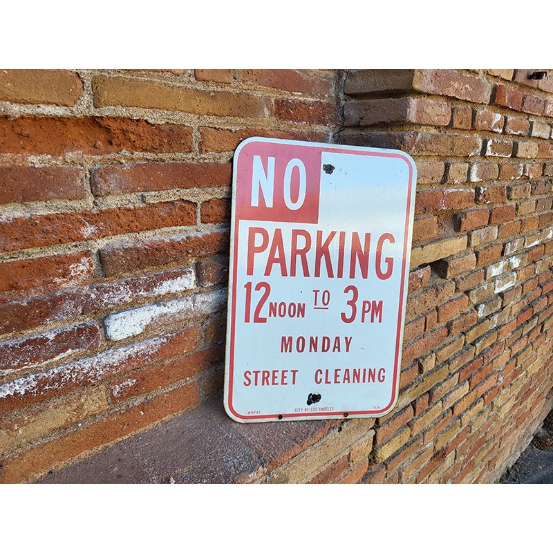 Señal Original de Tráfico Los Ángeles No Parking - Street Cleaning 12-3pm - Imagen 2