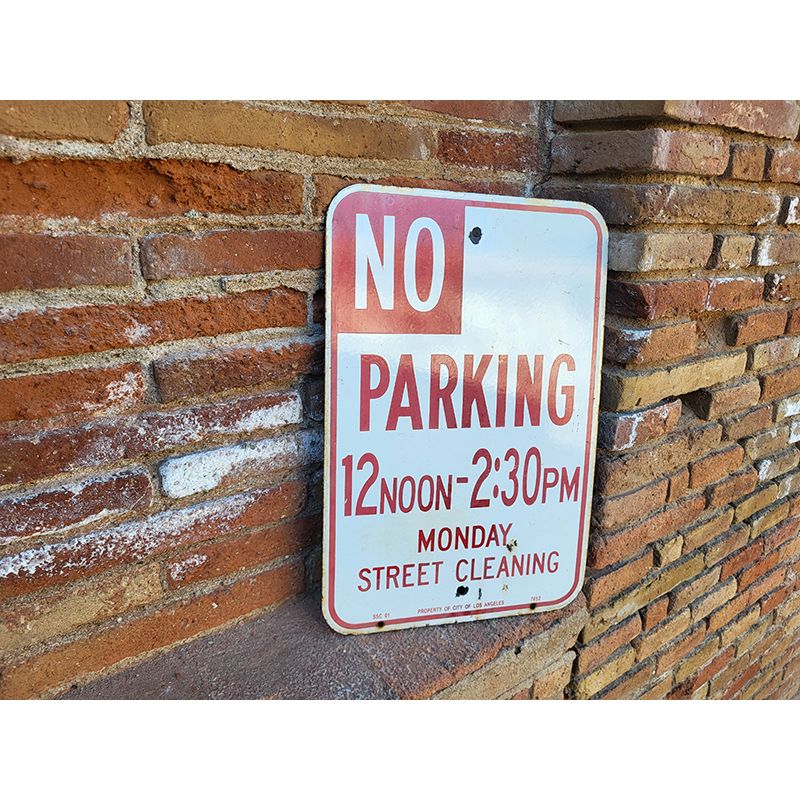 Señal Original de Tráfico Los Ángeles No Parking Street - Cleaning 12pm-2.30pm - Imagen 2