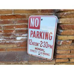 Señal Original de Tráfico Los Ángeles No Parking Street - Cleaning 12pm-2.30pm - Imagen 3
