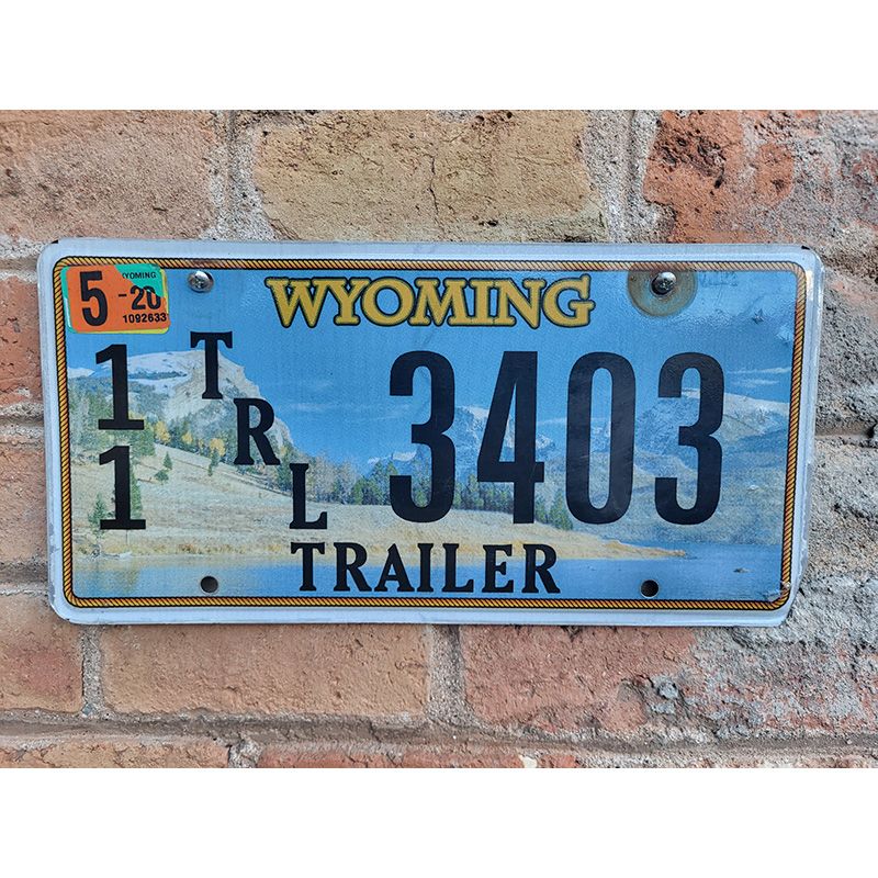 Matrículas Americanas Wyoming Trailer